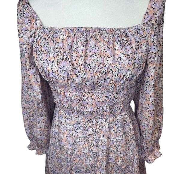 NWT New Look shirred bust puff sleeve mini dress size 2 - Picture 3 of 10